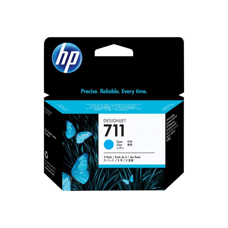 HP Ink No 711 HP711 HP 711 Cyan 3-pack 3pack (CZ134A)