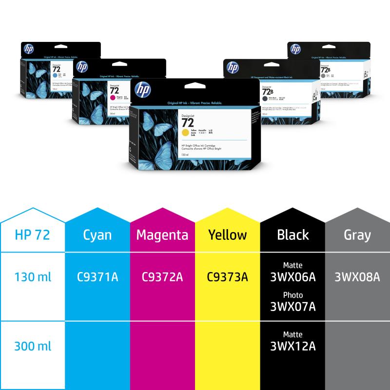 HP Ink No 72 HP72 HP 72 Yellow Gelb (C9373A)