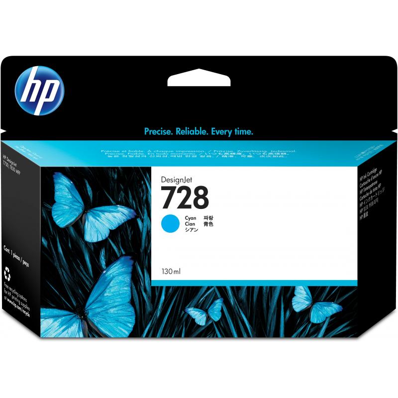 HP Ink No 728 HP728 HP 728 Cyan (F9J67A) 130 ml