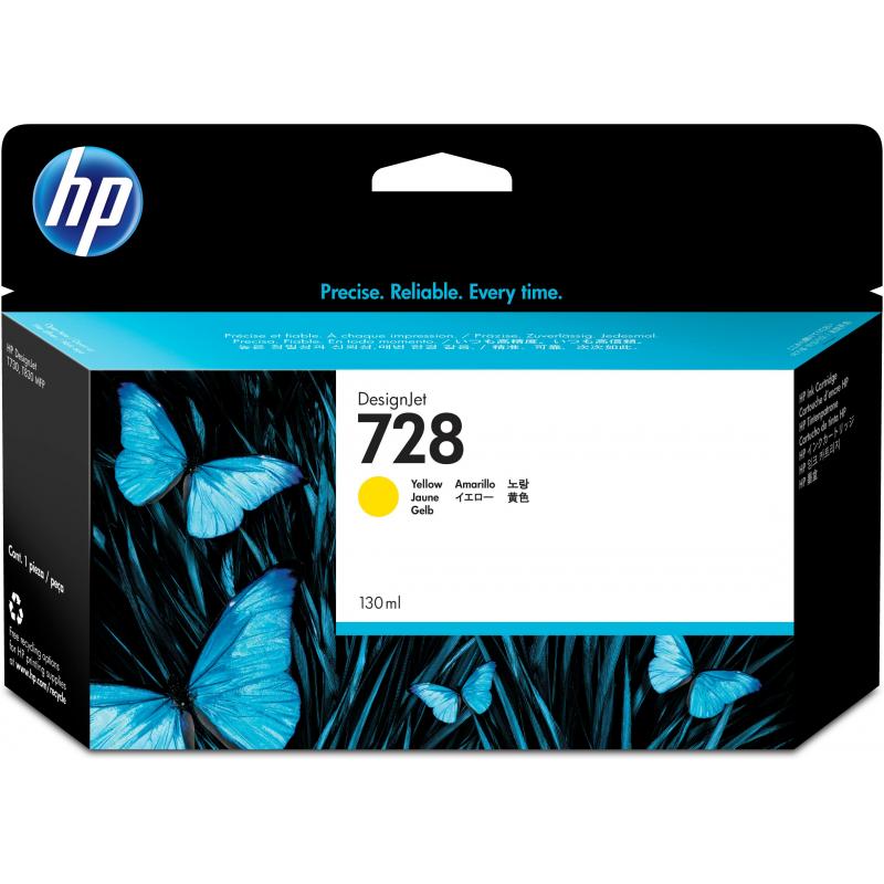 HP Ink No 728 HP728 HP 728 Yellow Gelb (F9J65A) 130 ml