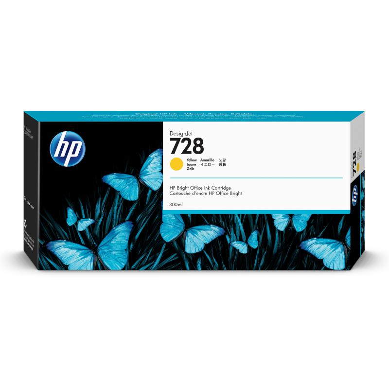 HP Ink No 728 HP728 HP 728 Yellow Gelb (F9K15A) 300 ml