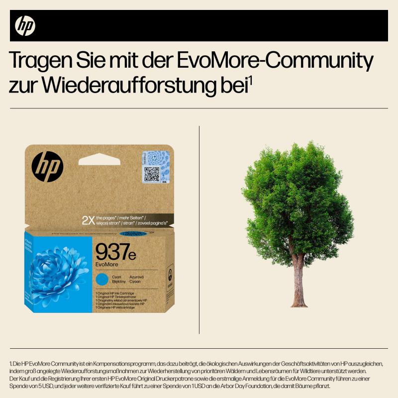 HP Ink No 937e Cyan (4S6W6NE)