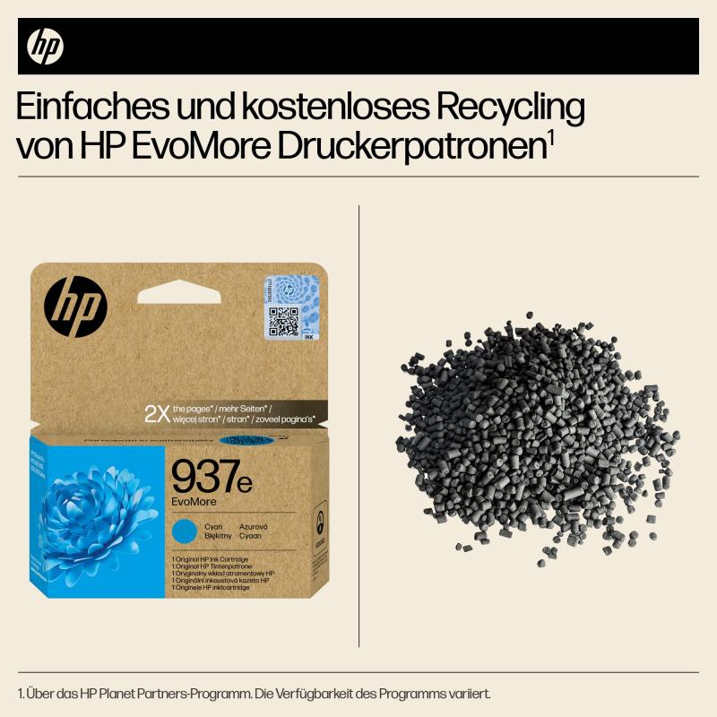 HP Ink No 937e Cyan (4S6W6NE)