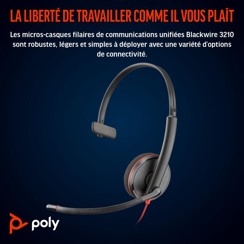 HP Poly Headset Blackwire 3210 USB-C A USBC A (8X2J8A6)