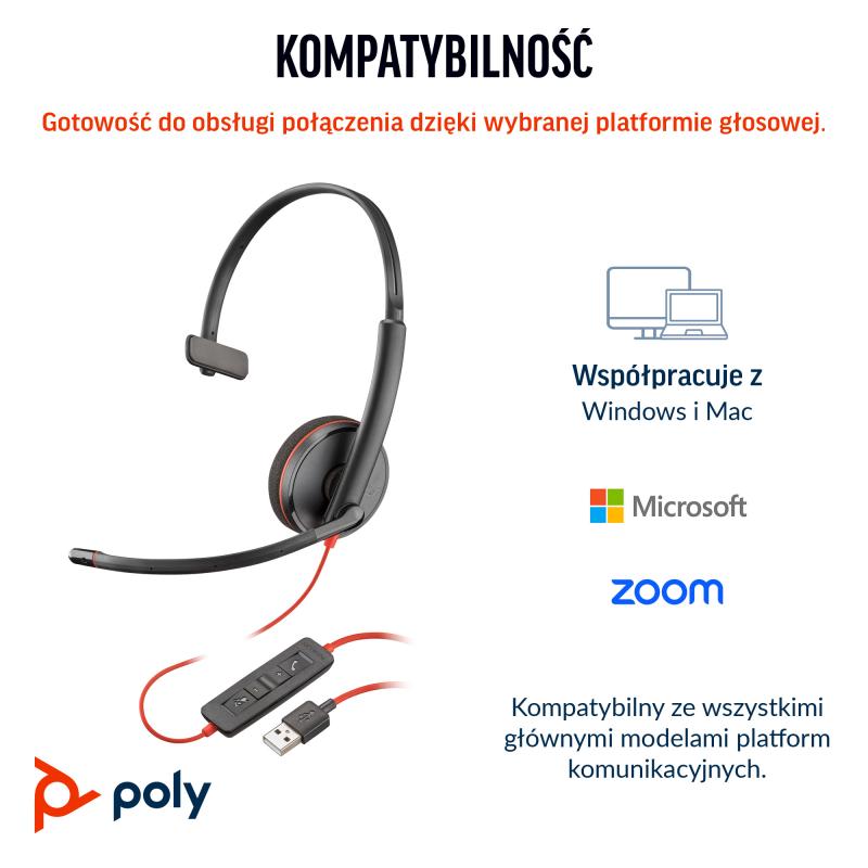 HP Poly Headset Blackwire 3210 USB-C USBC (8X214A6)