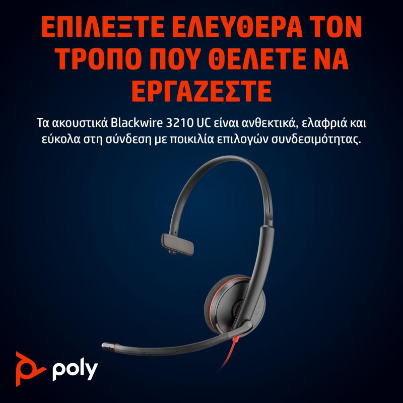 HP Poly Headset Blackwire 3210 USB-C USBC (8X214A6)
