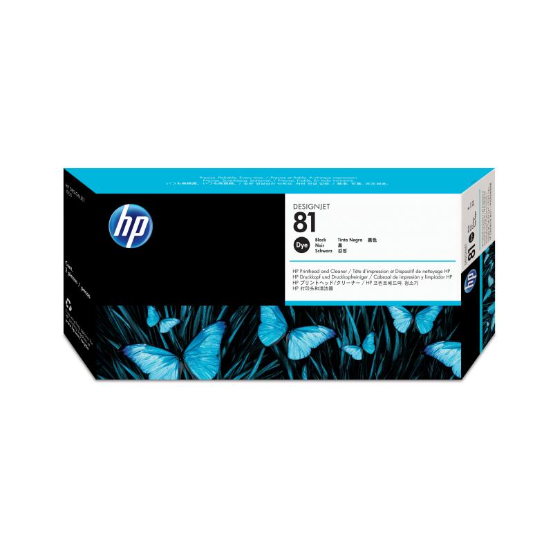 HP Printhead + Cleaner Black Schwarz No 81 HP81 HP 81 (C4950A)