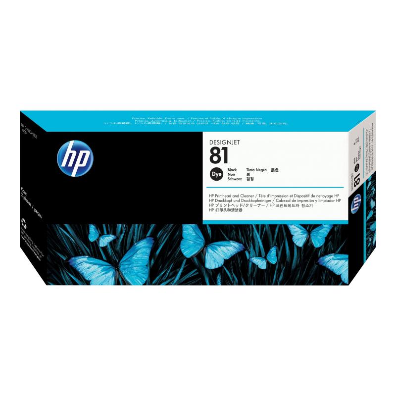 HP Printhead + Cleaner Black Schwarz No 81 HP81 HP 81 (C4950A)