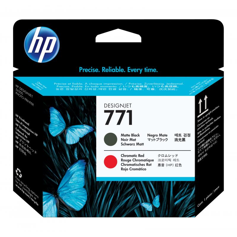 HP Printhead No 771 HP771 HP 771 Matte Black Schwarz & Chromatic Red (CE017A)