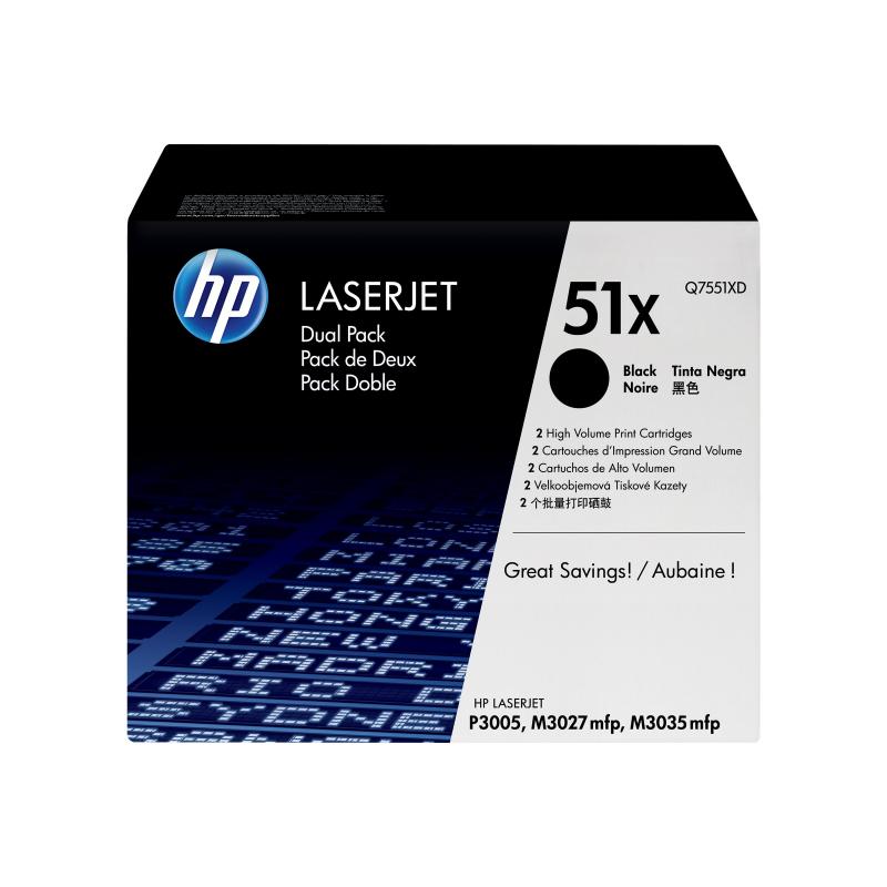 HP (Q7551XD) No 51XD HP51XD HP 51XD Dual Pack Black Schwarz Cartridge (Q7551XD)