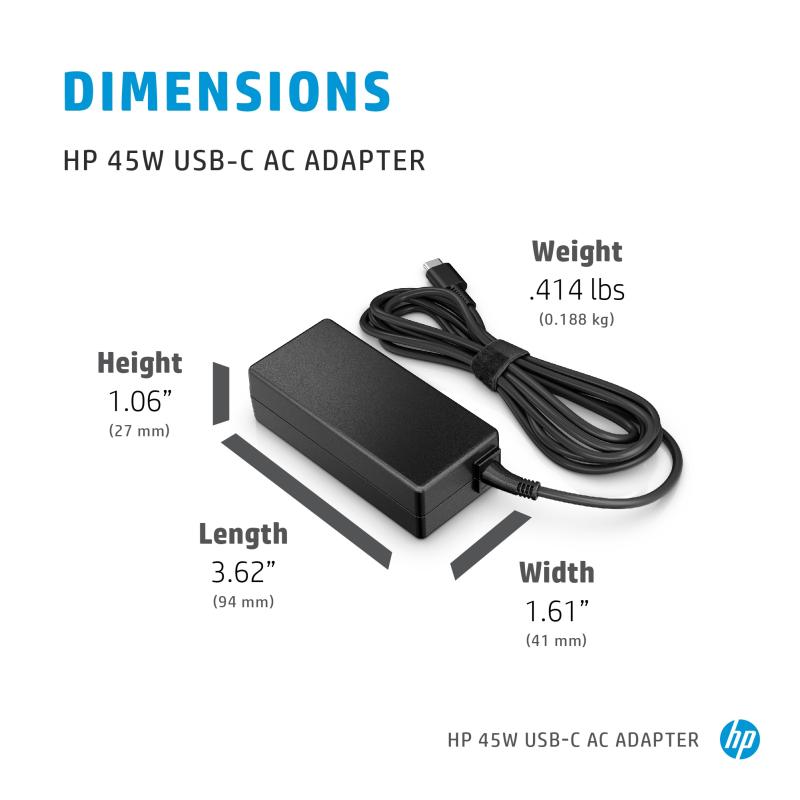 HP USB-C USBC AC Adapter 45W (N8N14AA#ABB)
