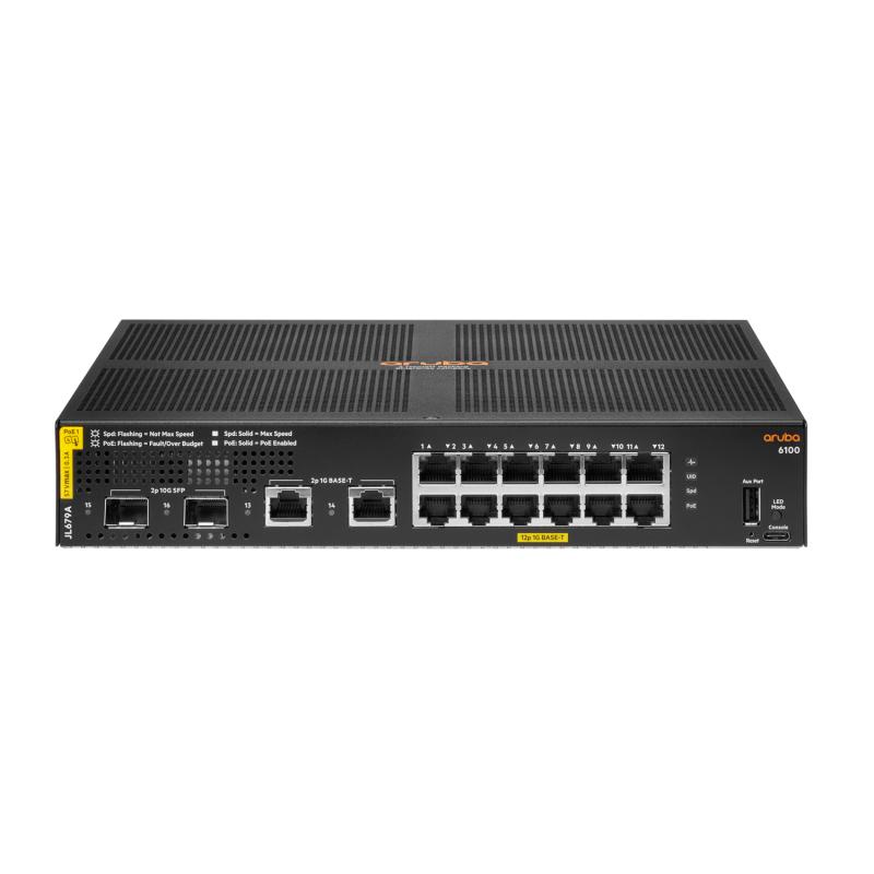 HPE Switch 6100 12G Class4 PoE 2G 2SFP+ 139W JL679A (JL679A#ABB)