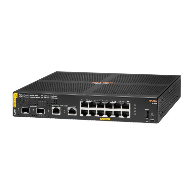 HPE Switch 6100 12G Class4 PoE 2G 2SFP+ 139W JL679A (JL679A#ABB)