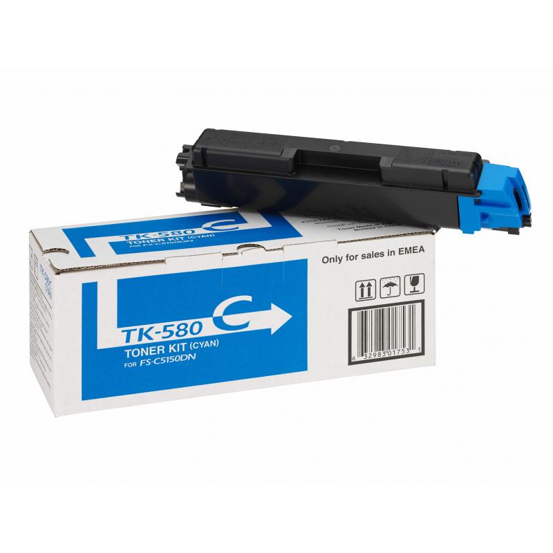 Kyocera Toner TK-580 TK580 Cyan (1T02KTCNL0)