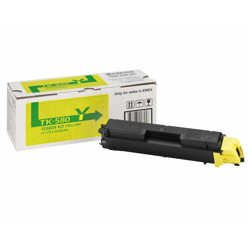 Kyocera Toner TK-580 TK580 Yellow Gelb (1T02KTANL0)
