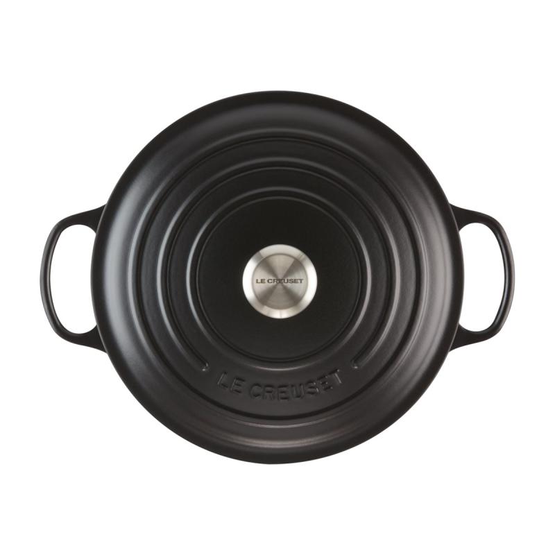 Le Creuset Signature Roaster round 22cm black Schwarz (21177220000430)