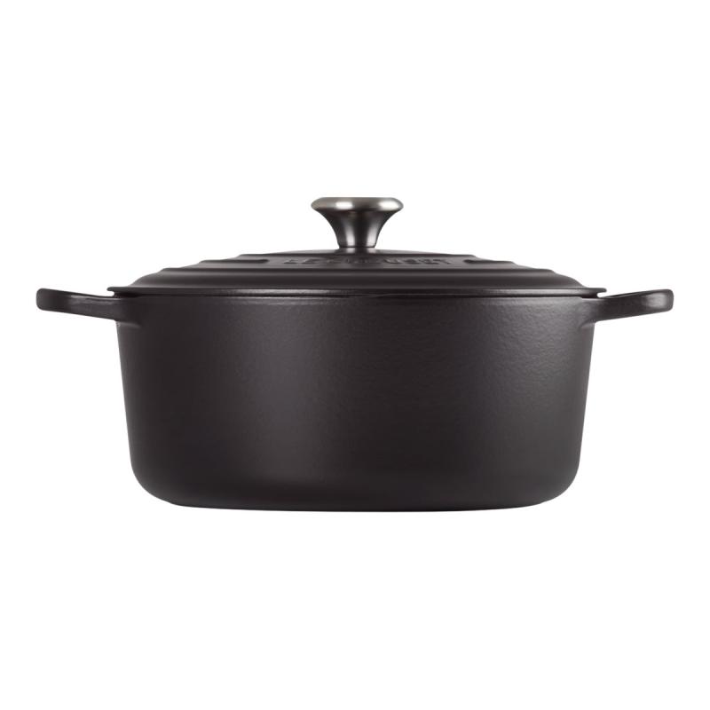 Le Creuset Signature Roaster round 22cm black Schwarz (21177220000430)