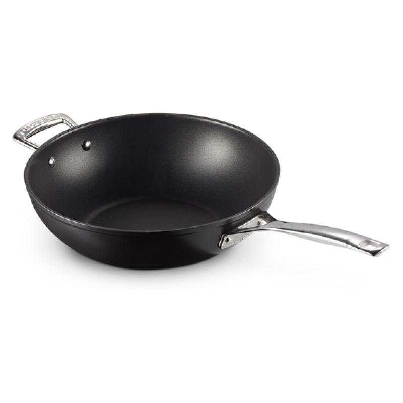 Le Creuset Toughened Non-Stick NonStick Stir-Fry StirFry black silver 30cm (51104300010202)