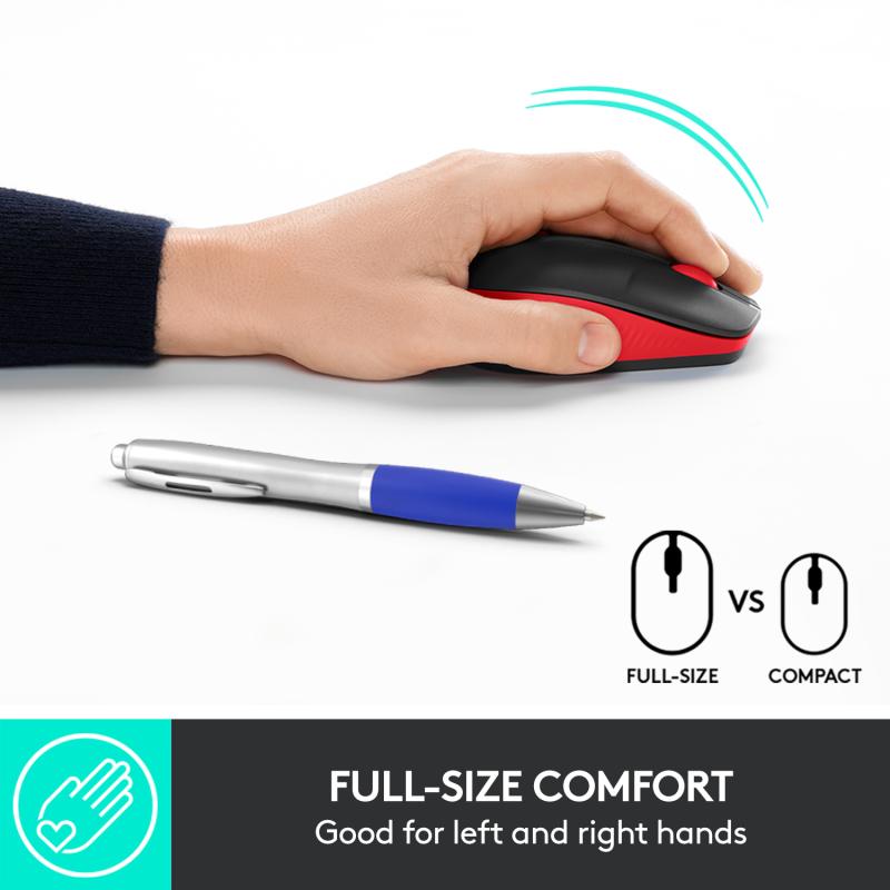 Logitech Mouse M190 wireless Red (910-005908) (910005908)