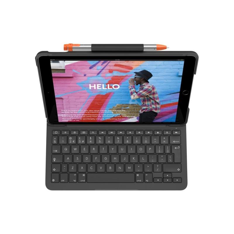 Logitech Slim Folio Tastatur und Foliohülle kabellos Bluetooth DE (920-009474) (920009474)