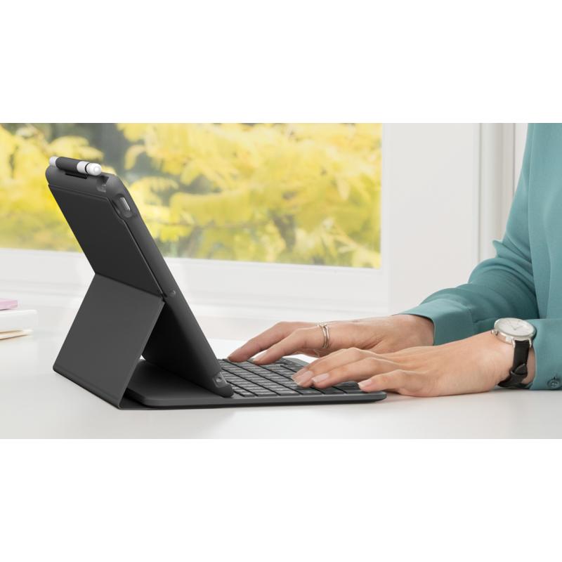 Logitech Slim Folio Tastatur und Foliohülle kabellos DE (920-009476) (920009476)