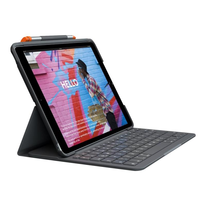 Logitech Slim Folio Tastatur und Foliohülle kabellos DE (920-009476) (920009476)