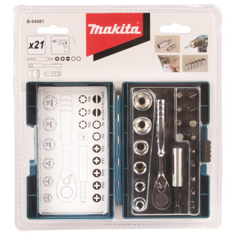 Makita Screw Bit and Ratchet Set 19pcs B-54081 B54081 (B-54081)