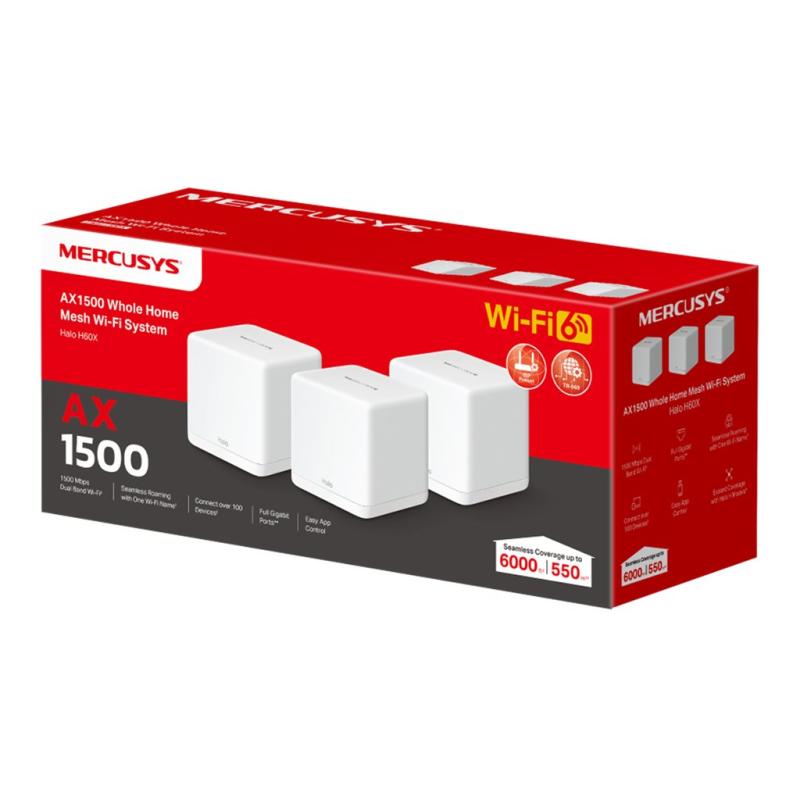 Mercusys WLAN-Router WLANRouter Halo H60X(3-pack) H60X(3pack)