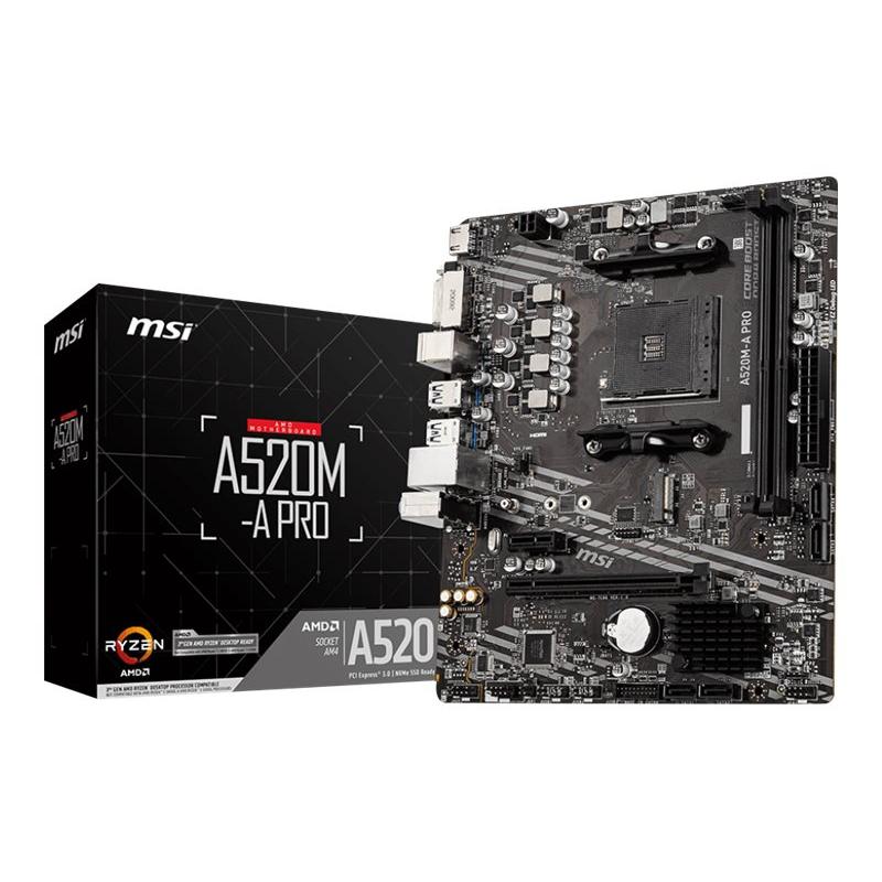 MSI A520M-A A520MA PRO Motherboard micro ATX Socket AM4 (7C96-001R) (7C96001R)