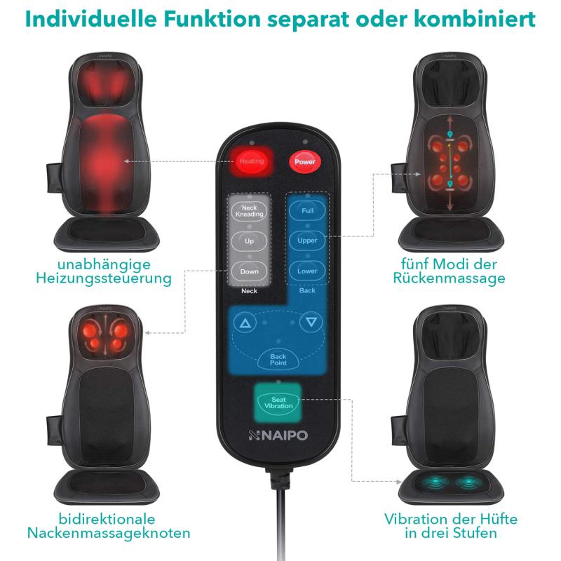Naipo Shiatsu Massage Seat MGBK-C2030 MGBKC2030 (MGBK-C2030)