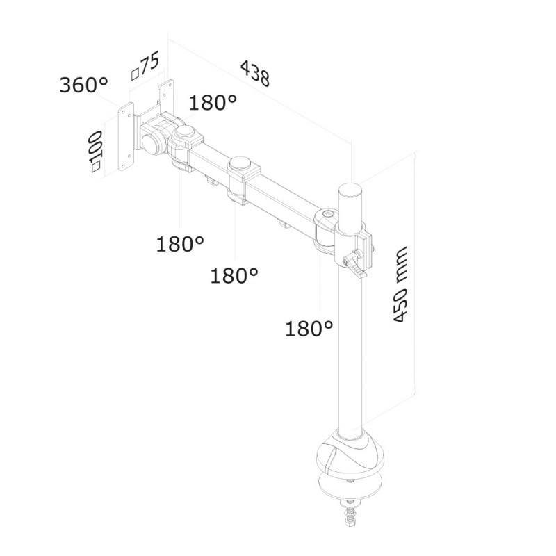 Neomounts by Newstar Flat Screen Desk Mount (grommet) FPMA-D960G FPMAD960G