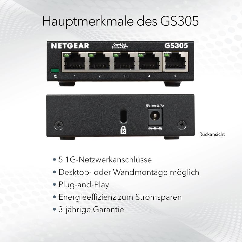 Netgear Switch GS305 (GS305-300PES) (GS305300PES)