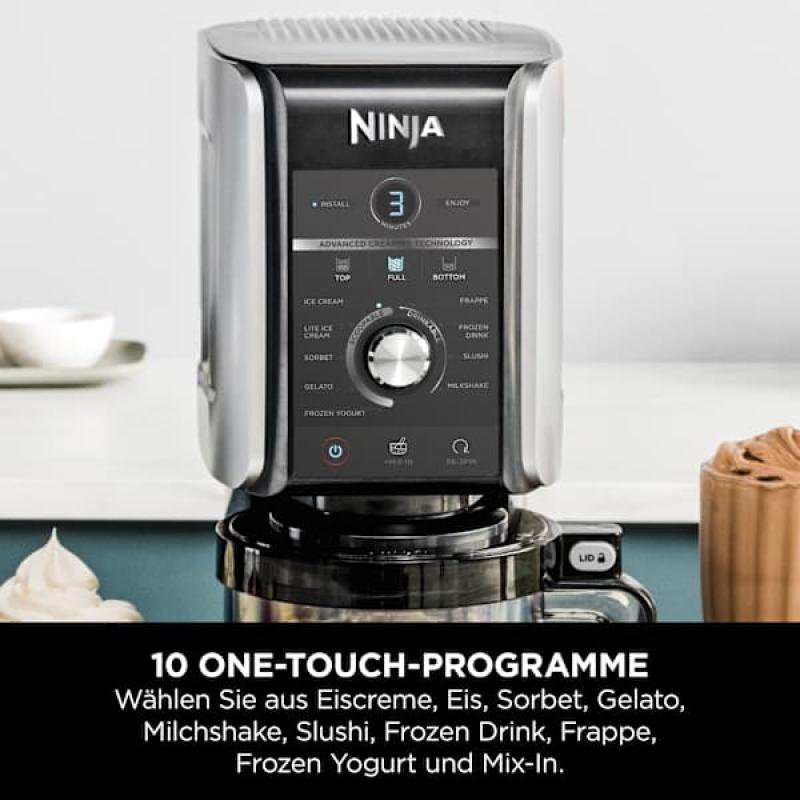 Ninja Icecreme Maker (NC502EU) Creami Deluxe 10-in1 10in1 black silver