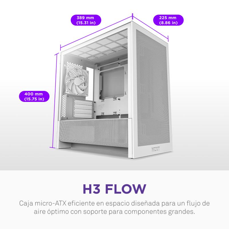 NZXT Case H3 Flow White (CC-H31FW-01) (CCH31FW01)