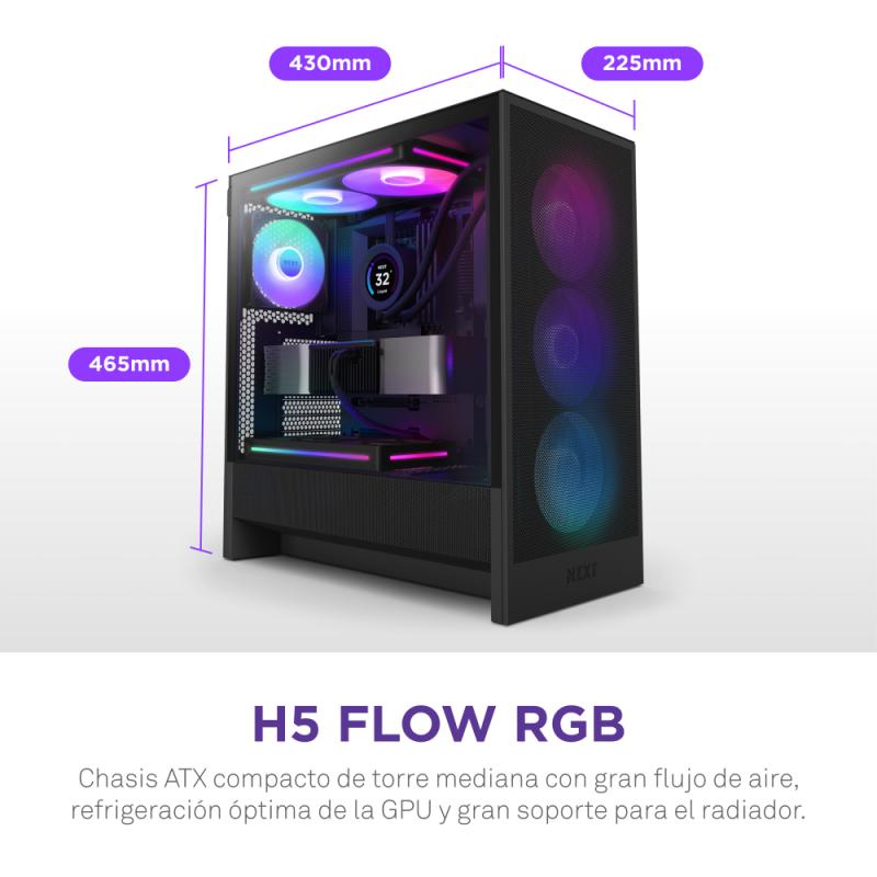 NZXT Case H5 Flow RGB Black Schwarz (CC-H52FB-R1) (CCH52FBR1)