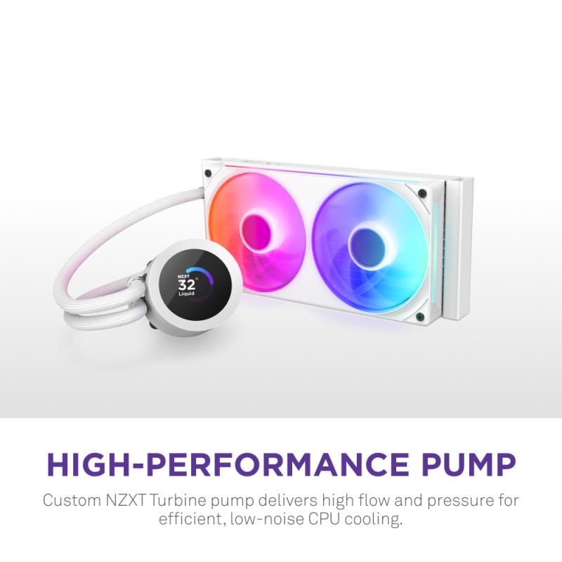 NZXT Liquid Cooler Kraken 240 RGB White (RL-KR240-W2) (RLKR240W2)