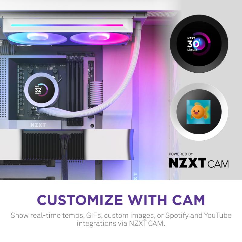 NZXT Liquid Cooler Kraken 240 RGB White (RL-KR240-W2) (RLKR240W2)