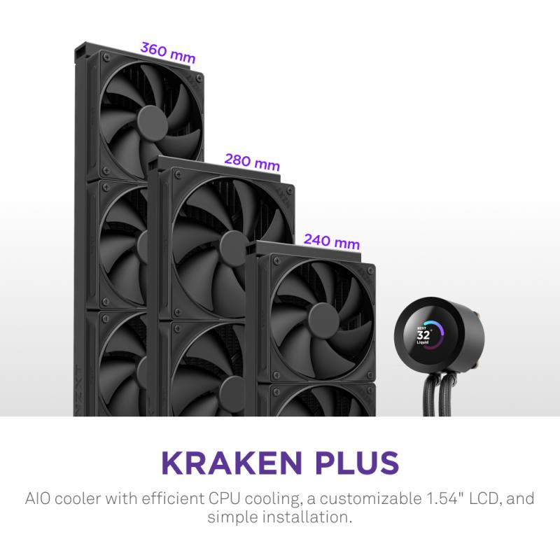 NZXT Liquid Cooler Kraken Plus 360 Black Schwarz (RL-KN360-B2) (RLKN360B2)