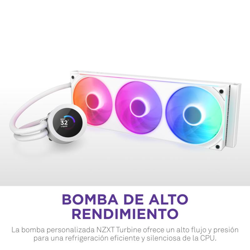 NZXT Liquid Cooler Kraken Plus 360 RGB White (RL-KR360-W2) (RLKR360W2)