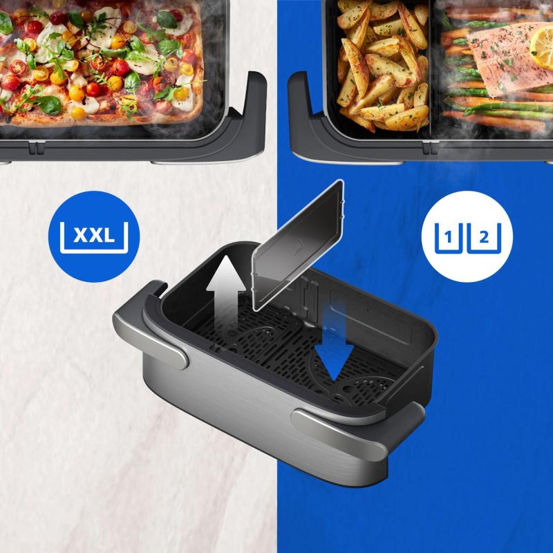 Philips Airfryer NA565 02 Megabasket 9,5L 2750W silver black (NA565/02)