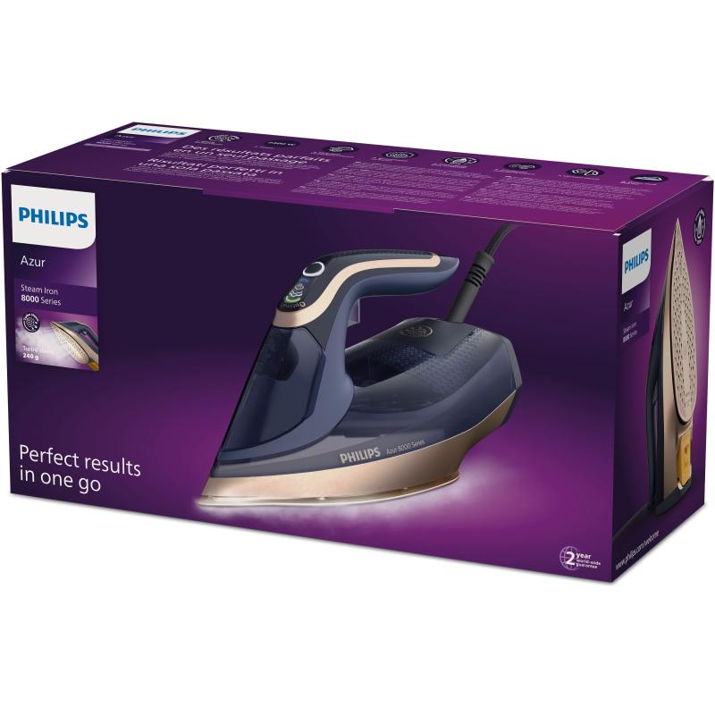 Philips Iron DST8050 20 Azur SteamGlide blue gold (DST8050/20)