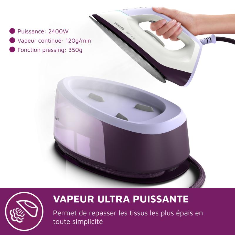 Philips Iron Station PSG3000 30 purple white 2400W (PSG3000/30)