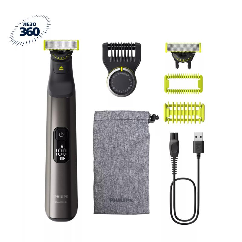 Philips Shaver OneBlade Pro QP6552 15 Face&Body Black Schwarz (QP6552/15)