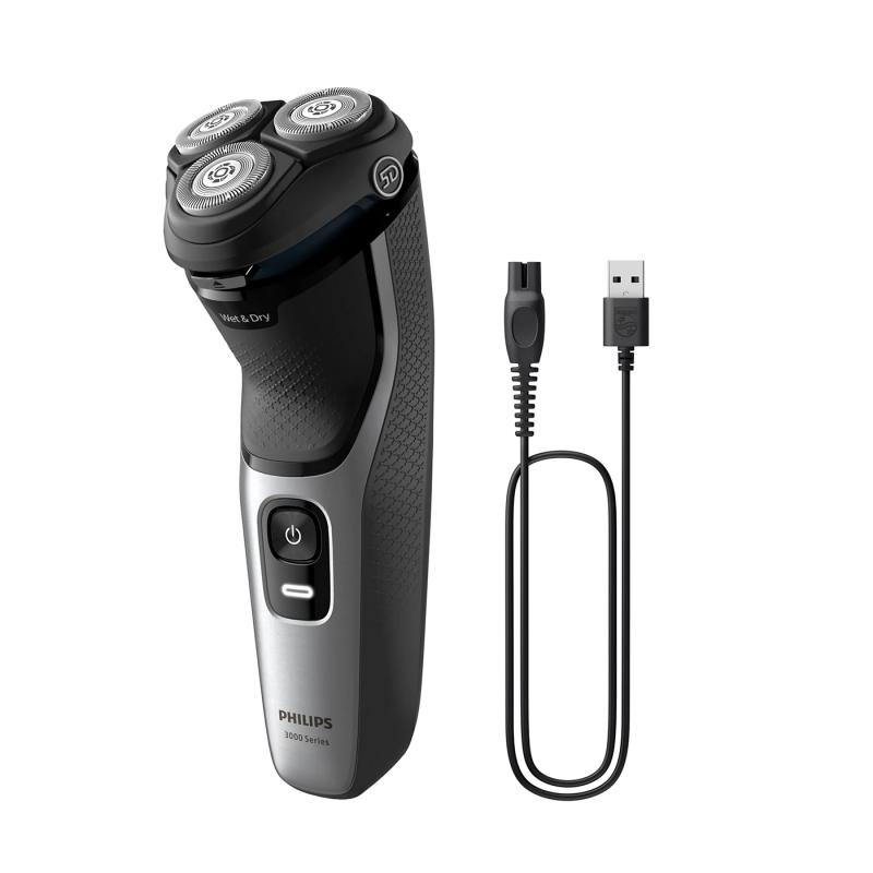 Philips Shaver S3143 02 Series 3000 with Nosetrimmer silver black (S3143/02)