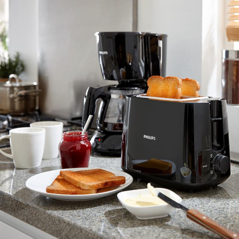 Philips Toaster HD2581 90 Daily Collection black Schwarz (HD2581 90)