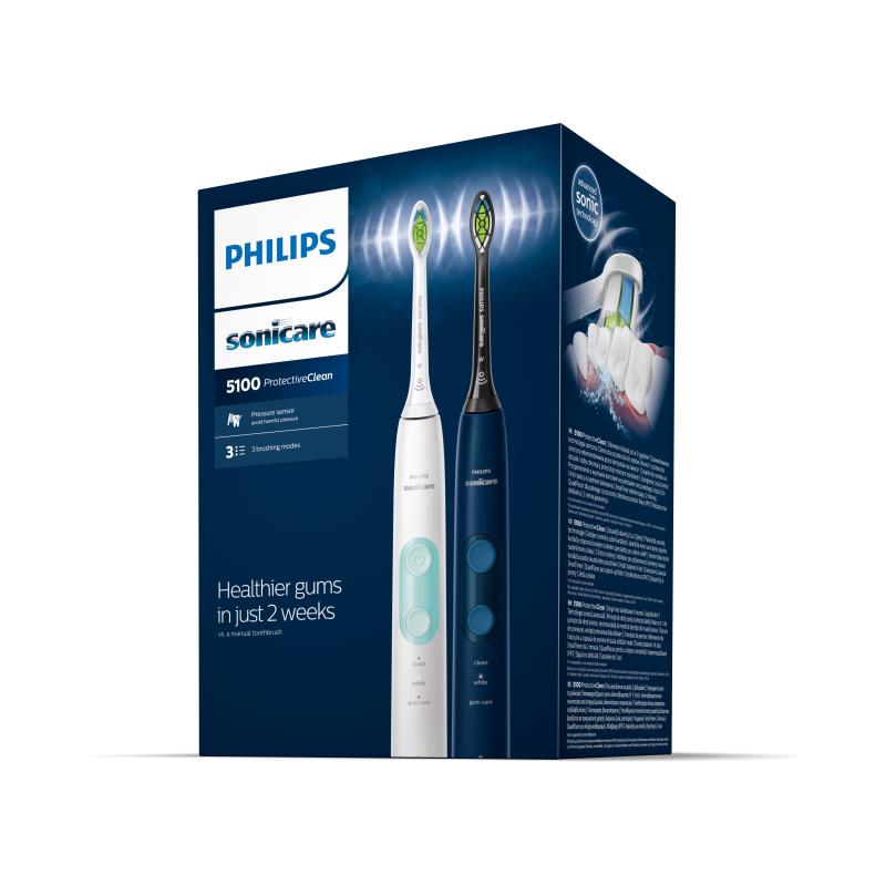 Philips Toothbrush HX6851 34 Sonicare ProtectiveClean 5100 2nd handle black Schwarz and white (HX6851/34)