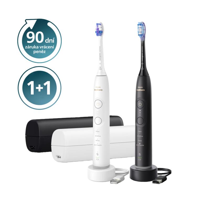 Philips Toothbrush HX7429 02 Sonicare 7100 Duopack black Schwarz and white (HX7429/02)