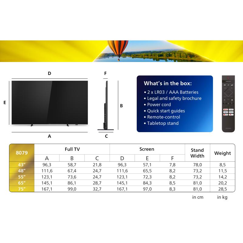 Philips TV 43PUS8079 12 LED 4K Ambilight (43PUS8079/12)