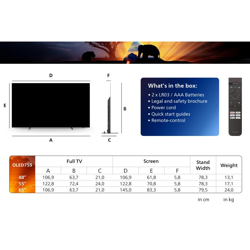 Philips TV 55OLED759 12 OLED 4K Ambilight (55OLED759/12)