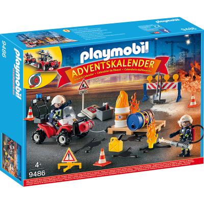 Playmobil Weihnachten Adventskalender Feuerwehreinsatz auf der Baustelle (9486)